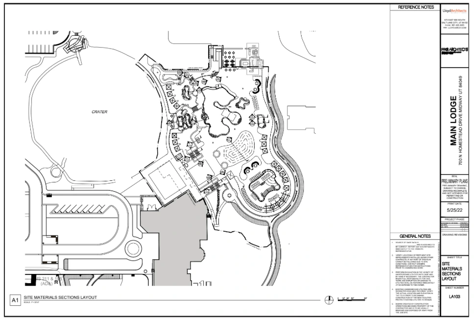 Pool construction plans at Homestead Resort Midway in Midway, Utah — image 1